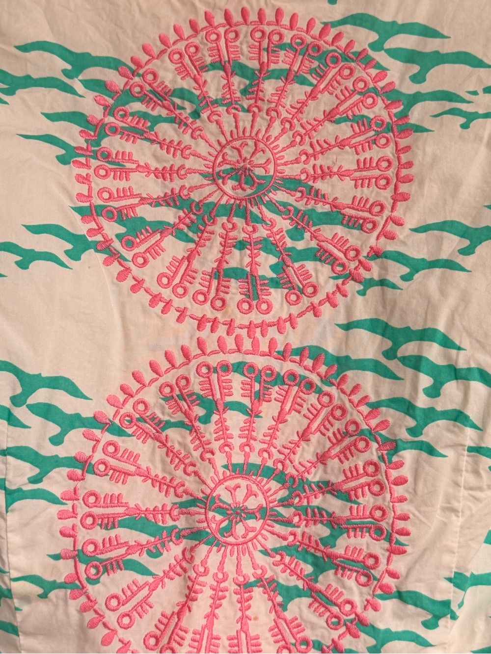 Lilli Pulitzer Women’s Size 10 White Pink With Green Birds Pattern Shift Dress - Picture 4 of 13